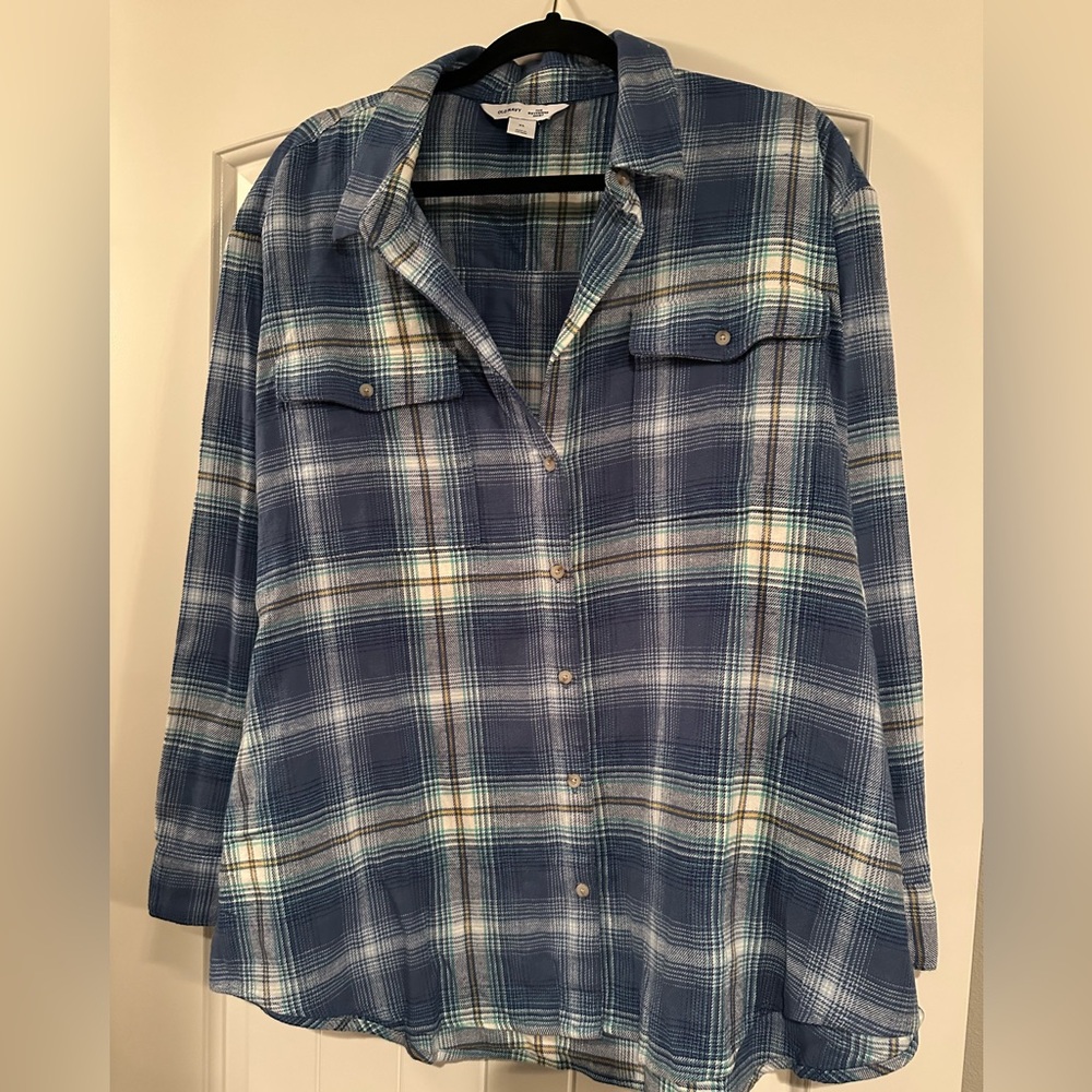 Blue Plaid Women's Top